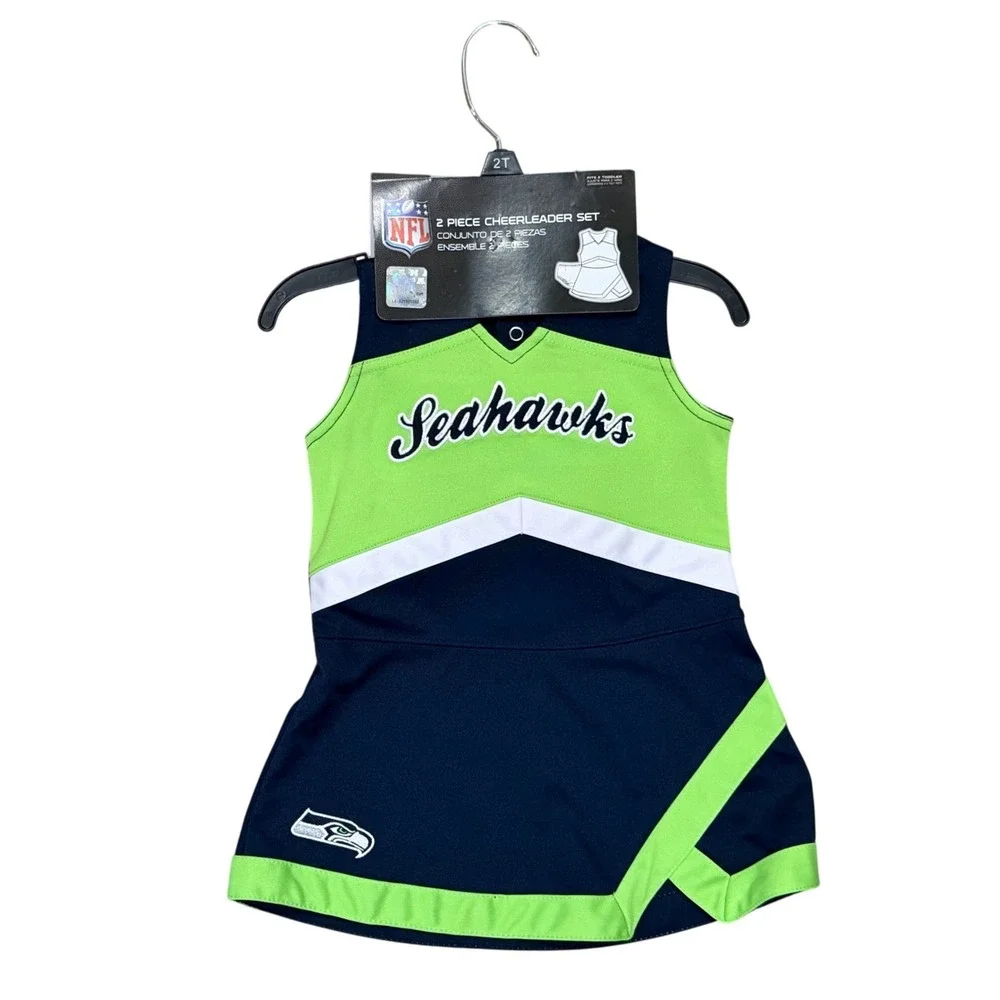 NFL Seattle Seahawks Cheerleader Set Toddler 2T Blue Green 9K1T1CC00-SEA *NEW*